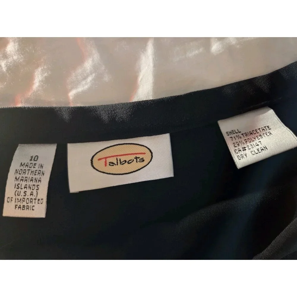 Talbots Vintage Black Midi A-Line Skirt 10‎ (28 Waist)